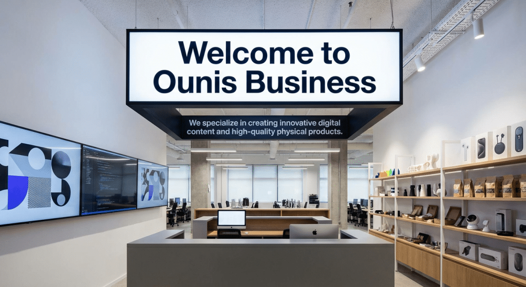 Welcome to Ounis Business banner English version